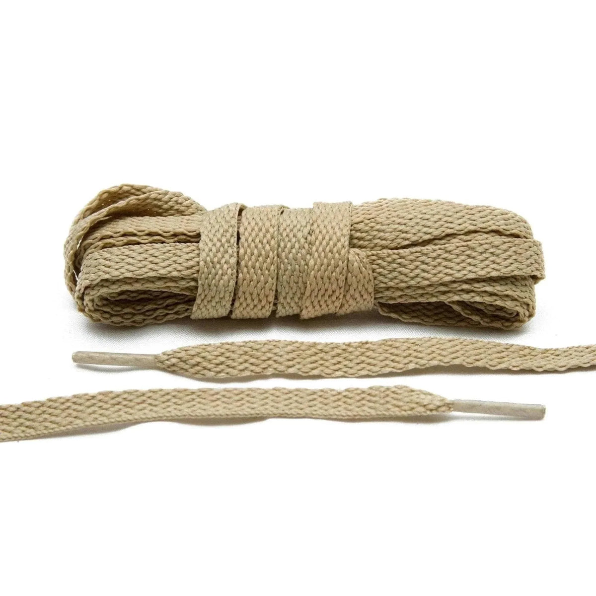 Beige Flat Cotton Shoe Laces