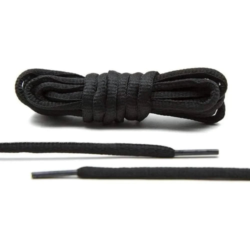 Black Thin Oval Athletic Shoe Laces