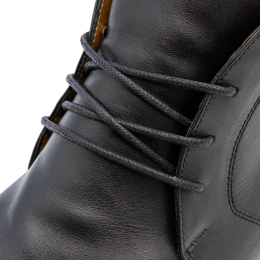 Black Waxed Cotton Dress Shoe Laces, Round – view 2