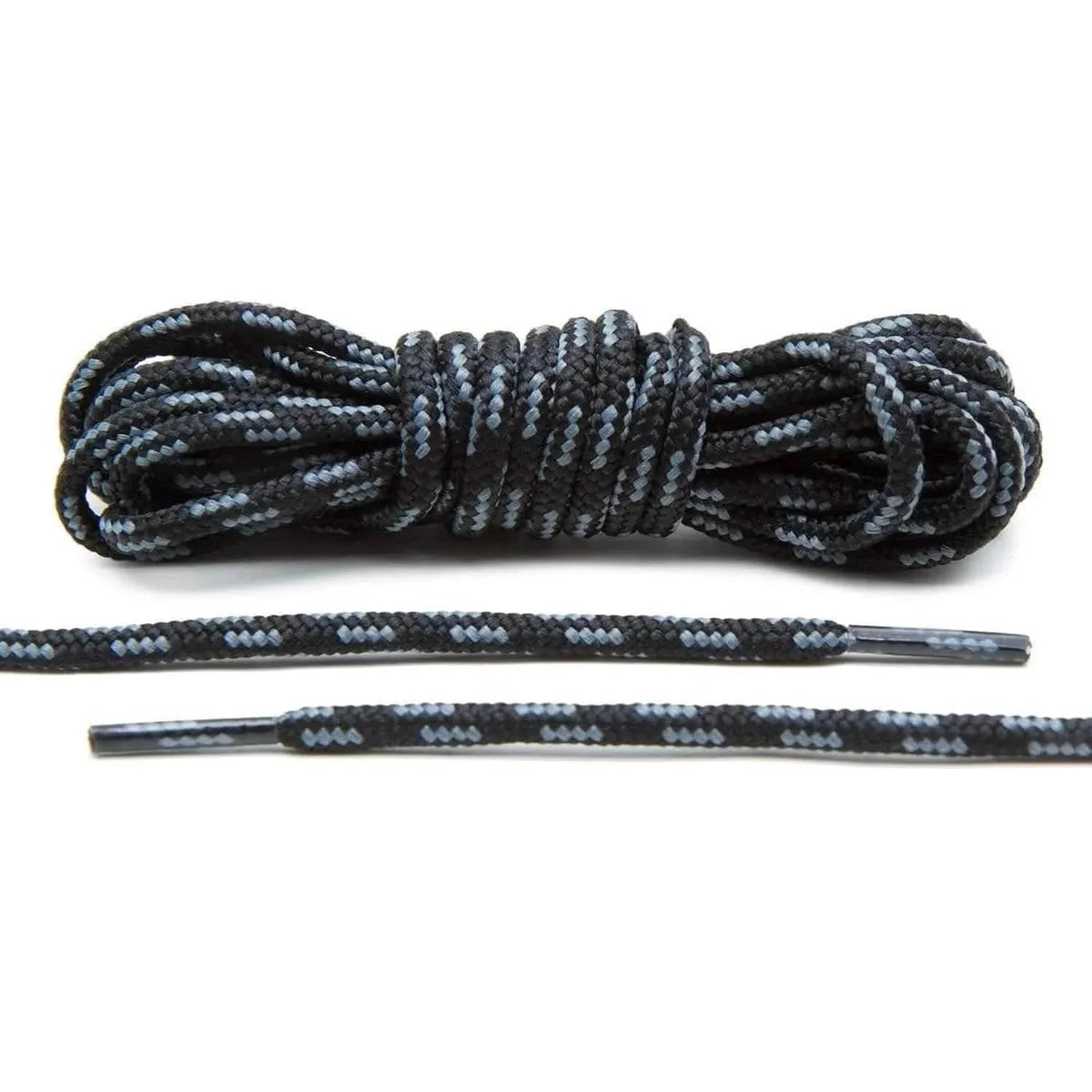 Black/Grey Heavy-Duty Round Boot Laces