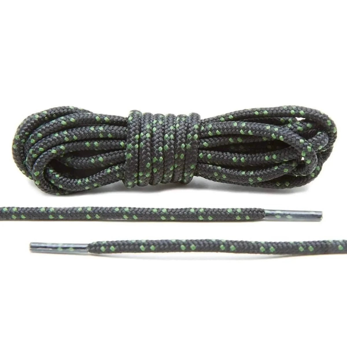 Black/Hunter Green Heavy-Duty Round Boot Laces