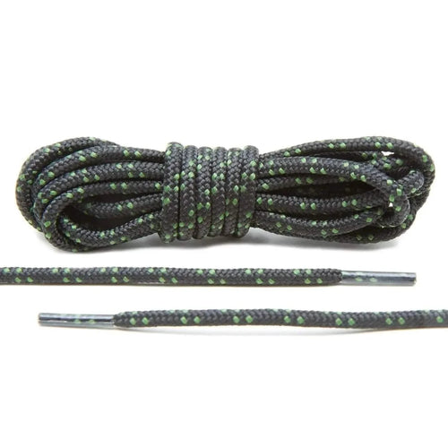 Black/Hunter Green Heavy-Duty Round Boot Laces