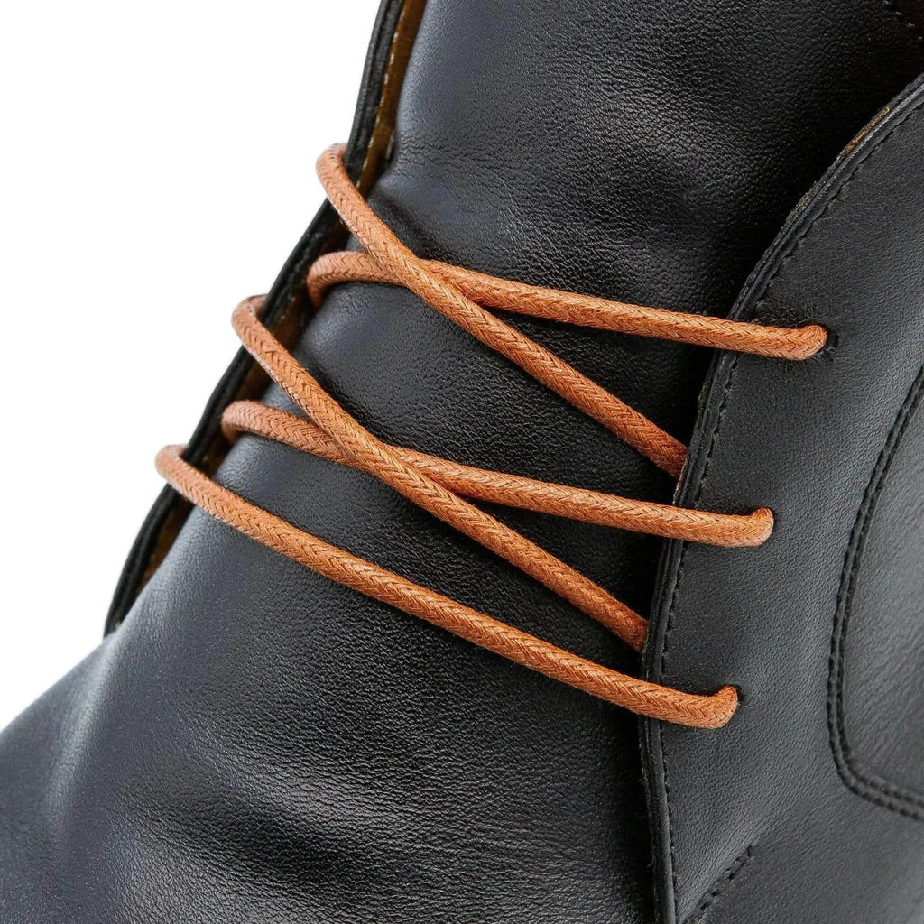 Brown Waxed Cotton Dress Shoe Laces, Round – view 2