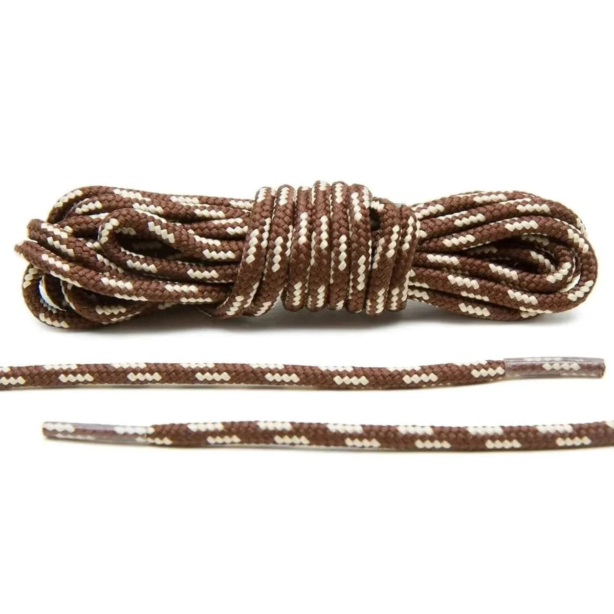 Brown/Beige Heavy-Duty Round Boot Laces