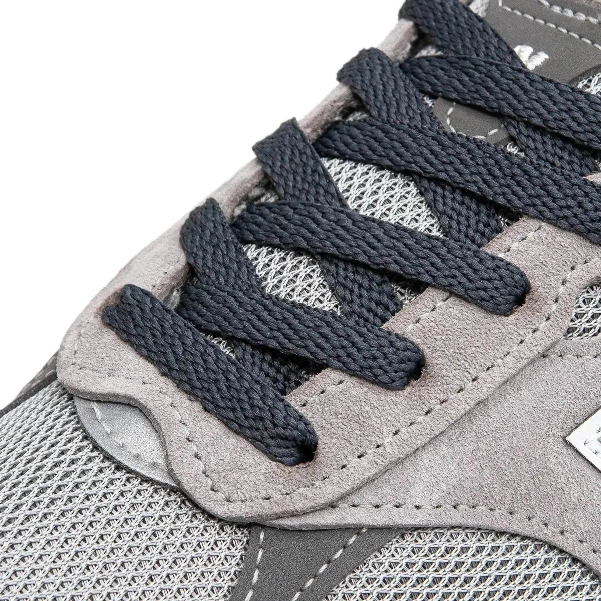 Charcoal Grey Flat Cotton Shoe Laces – view 2