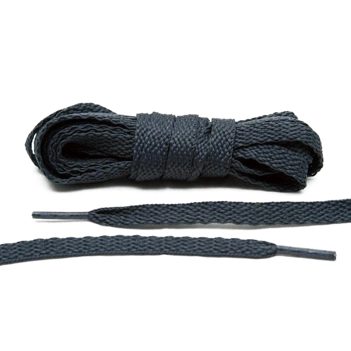 Charcoal Grey Flat Cotton Shoe Laces