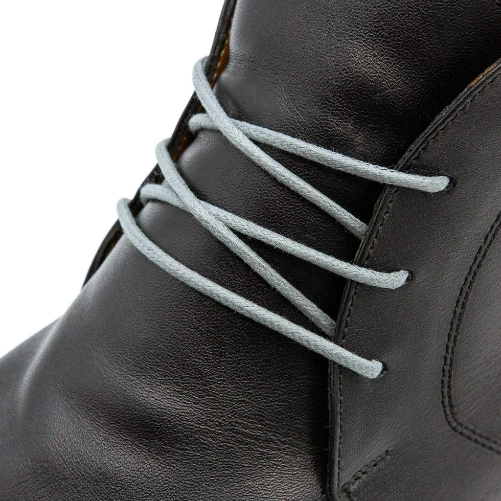 Cool Grey Waxed Cotton Dress Shoe Laces, Round – view 2