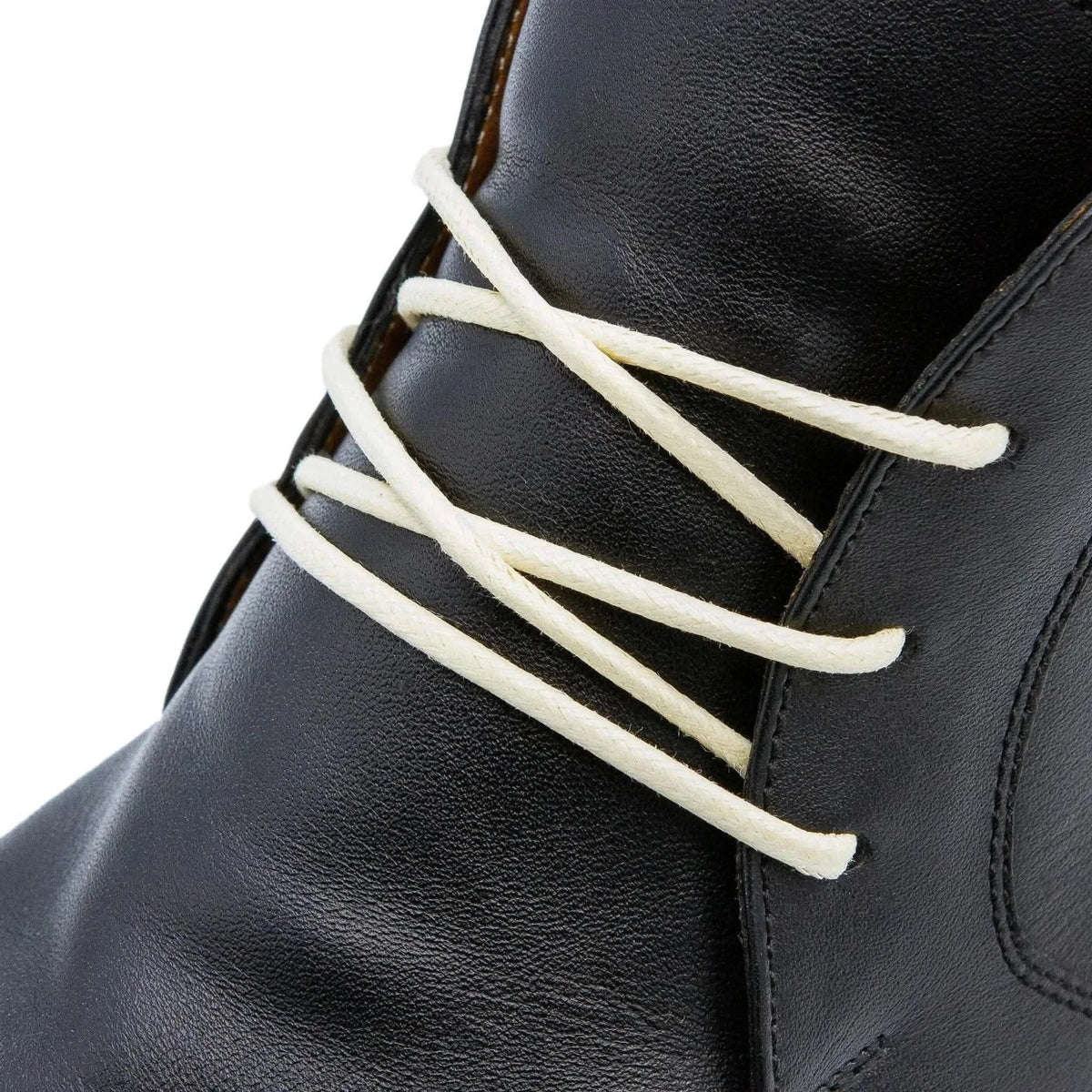 Cream Waxed Cotton Dress Shoe Laces, Round – view 2