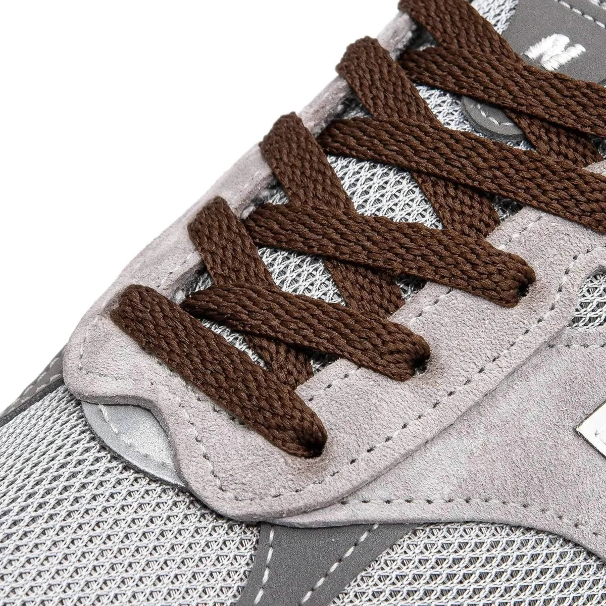 Dark Brown Flat Cotton Shoe Laces – view 2