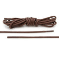 Dark Brown Waxed Cotton Dress Shoe Laces, Round