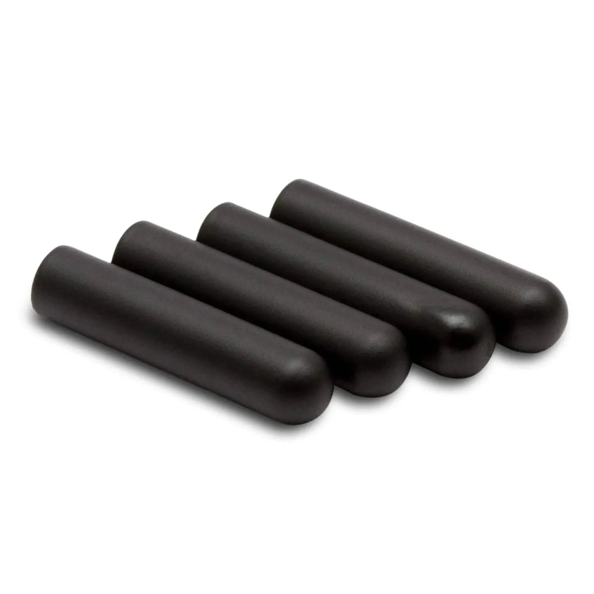 Flat Black Bullet Aglets for Shoe Laces, Set of 4