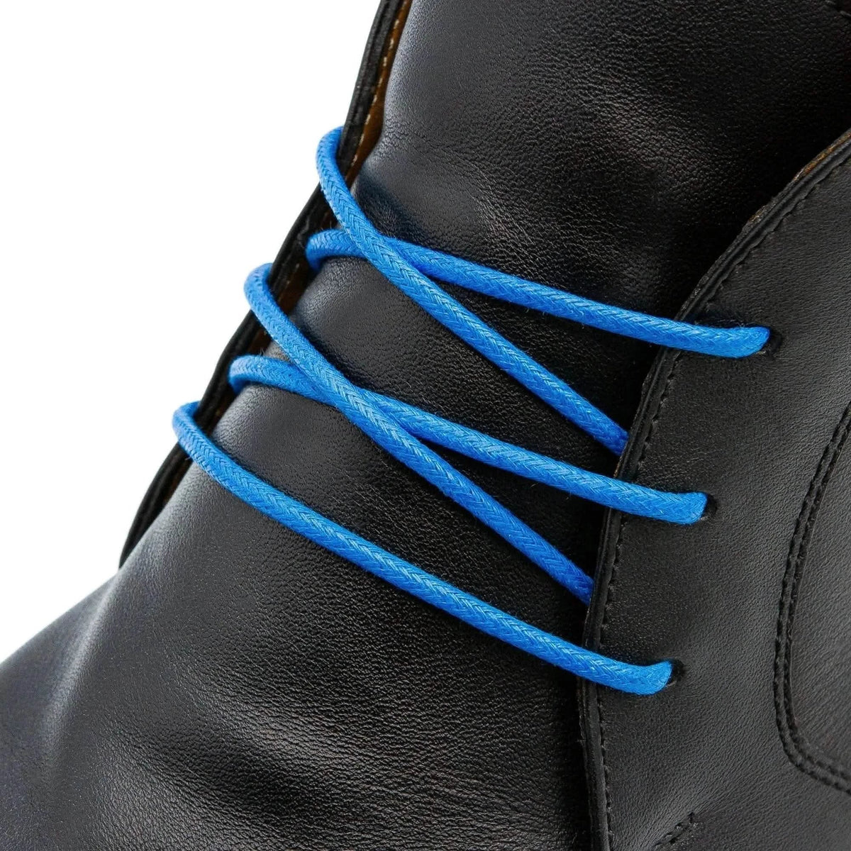 French Blue Waxed Cotton Dress Shoe Laces, Round – view 2