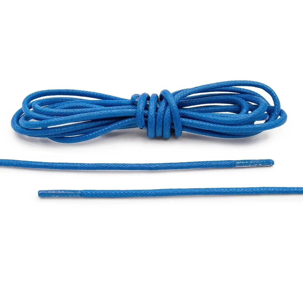 French Blue Waxed Cotton Dress Shoe Laces, Round