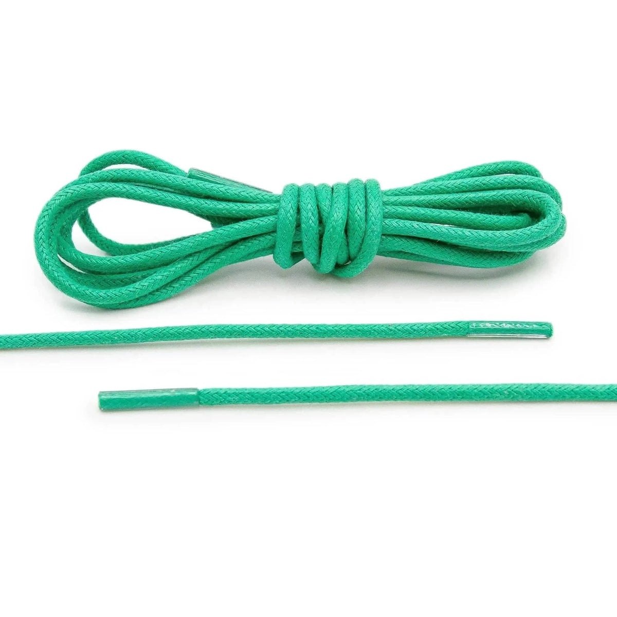 Green Waxed Cotton Dress Shoe Laces, Round