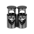 Gunmetal Metal Lace Locks, Pair