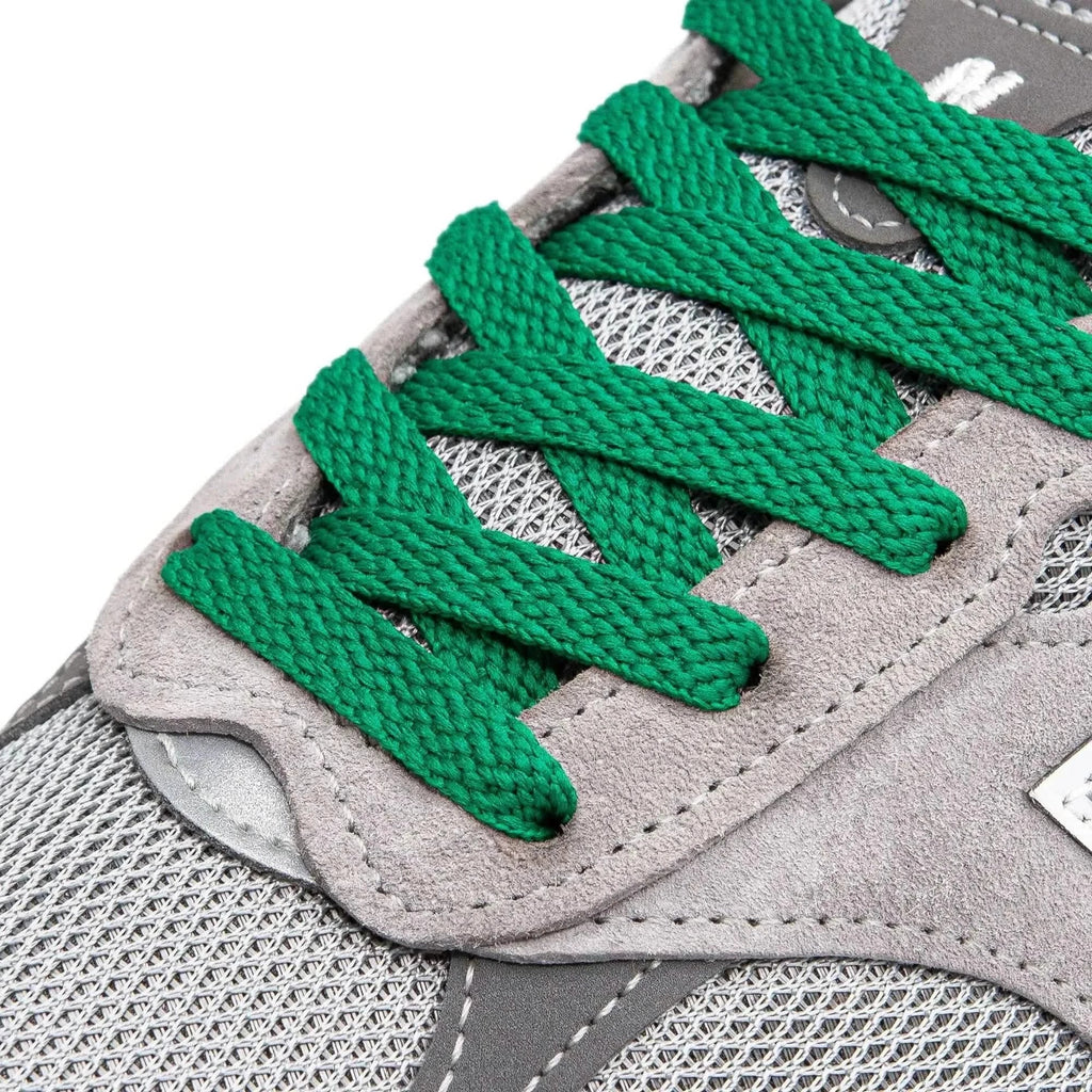 Kelly Green Flat Cotton Shoe Laces – view 2