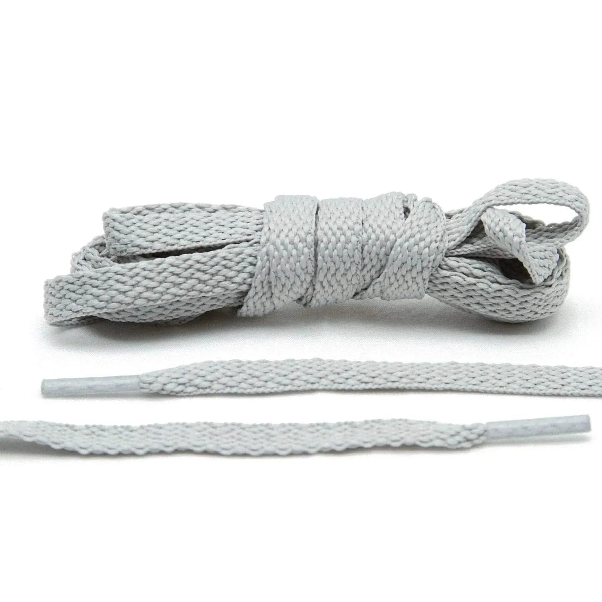 Light Grey Flat Cotton Shoe Laces