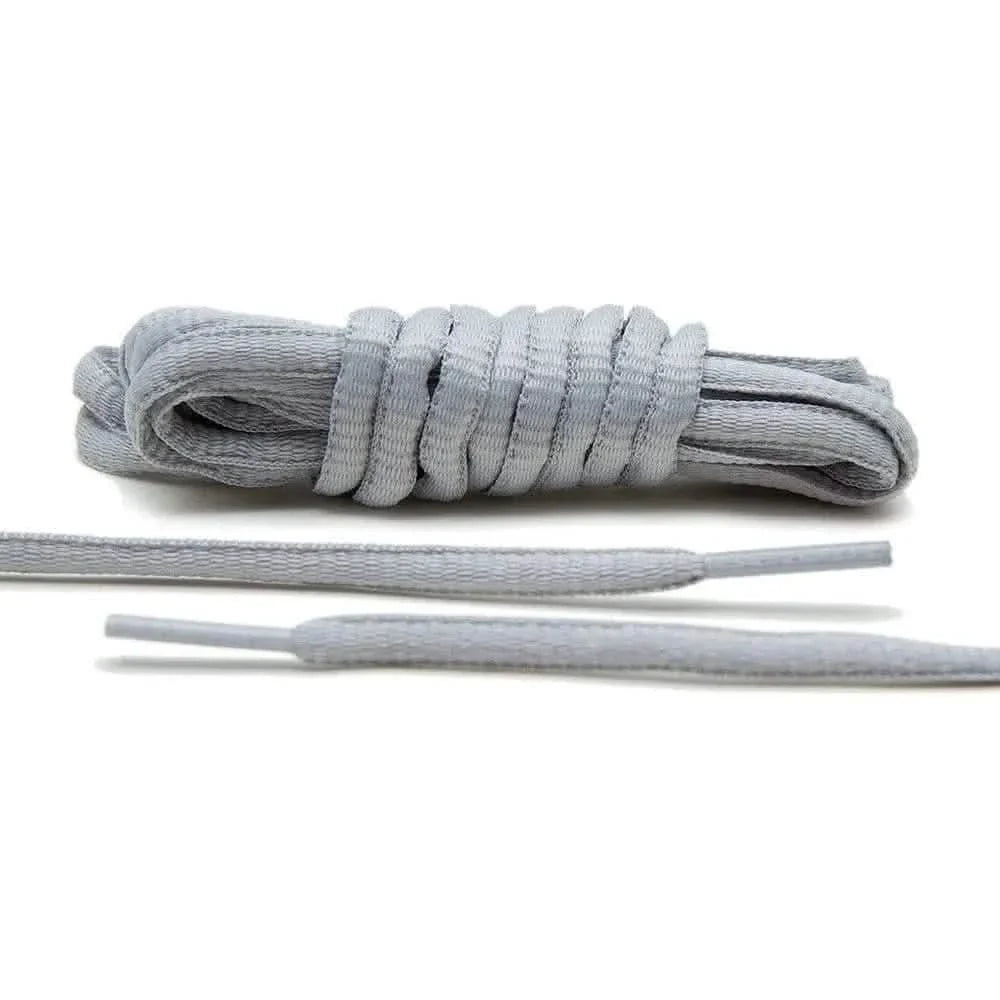 Light Grey Thin Oval Athletic Shoe Laces