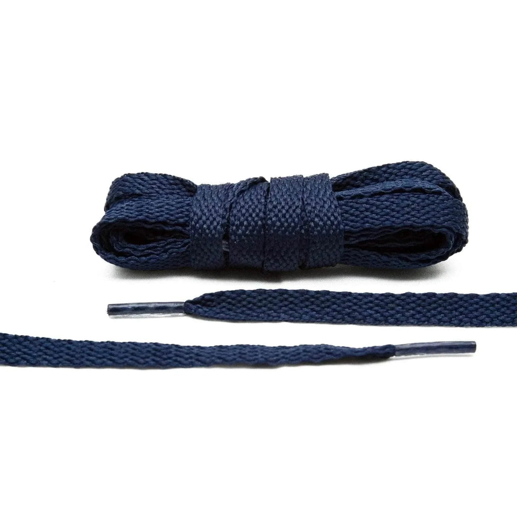 Navy Blue Flat Cotton Shoe Laces