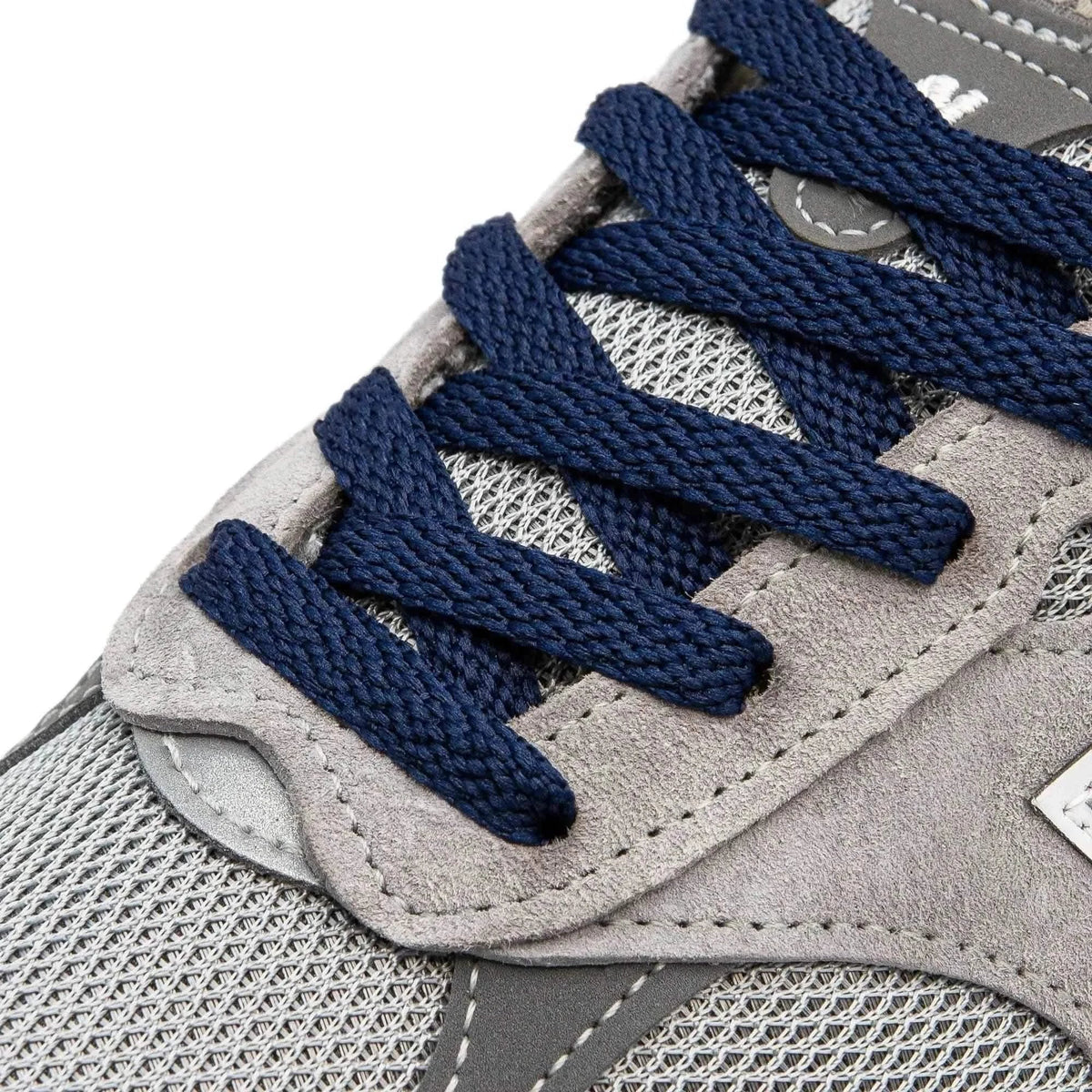 Navy Blue Flat Cotton Shoe Laces – view 2