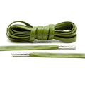 Olive Leather Shoe Laces with Silver Metal Tips
