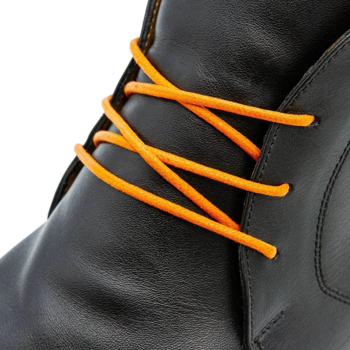 Orange Waxed Cotton Dress Shoe Laces, Round – view 2