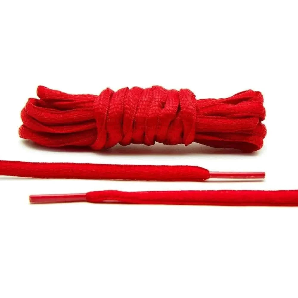 Red Thin Oval Athletic Shoe Laces