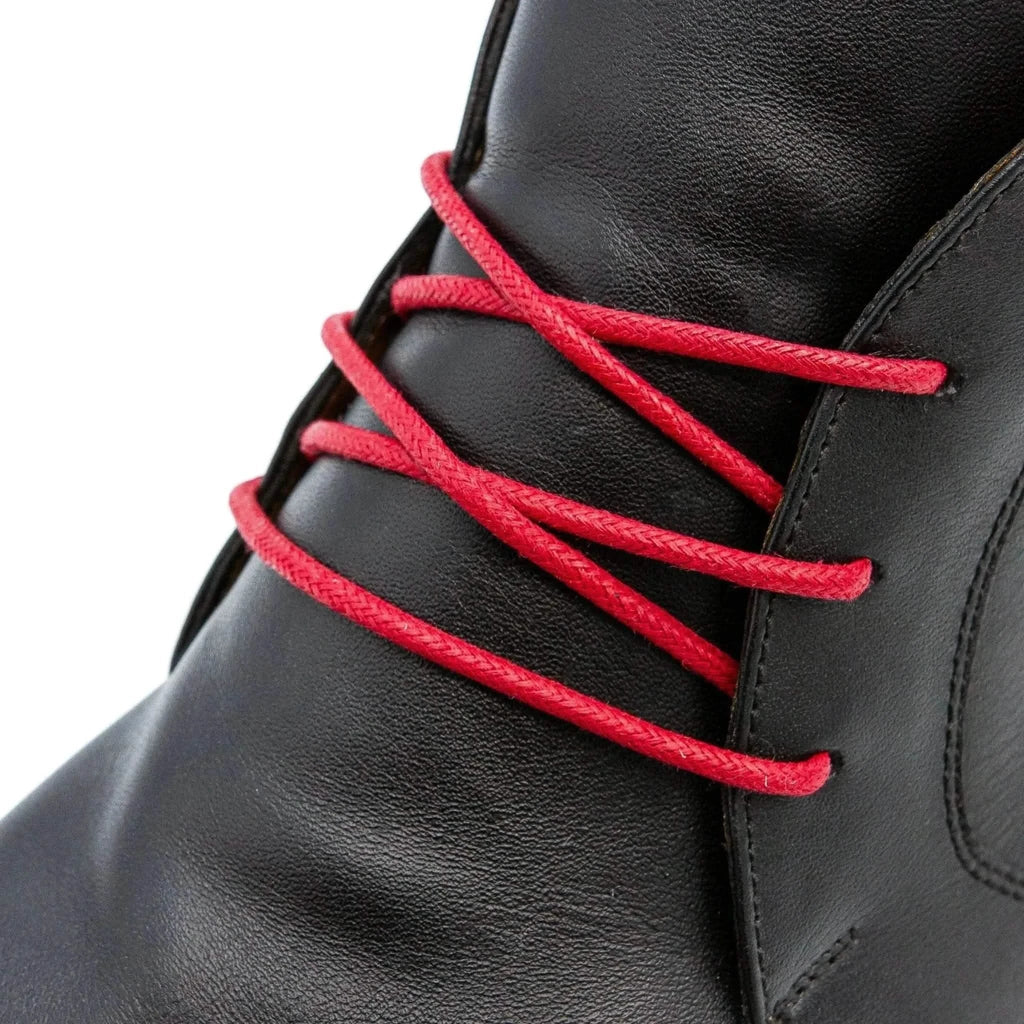 Red Waxed Cotton Dress Shoe Laces, Round – view 2