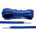 Royal Blue Leather Shoe Laces with Silver Metal Tips