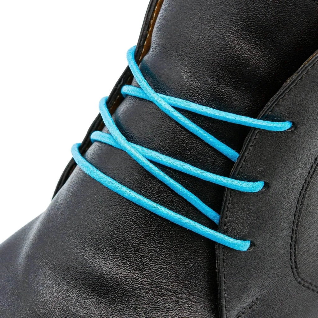 Sky Blue Waxed Cotton Dress Shoe Laces, Round – view 2