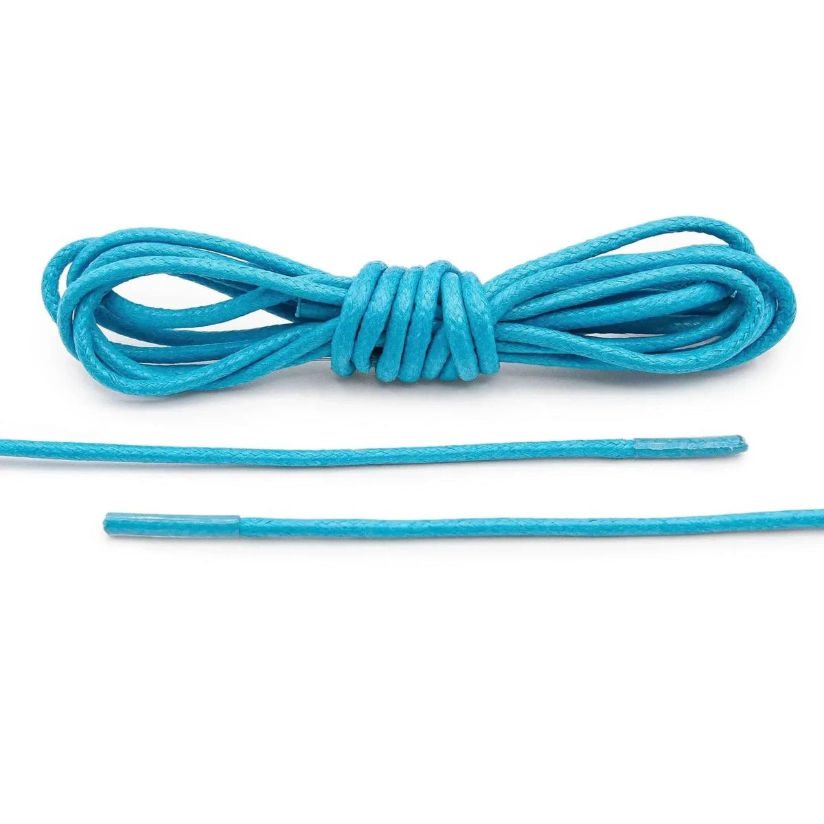 Sky Blue Waxed Cotton Dress Shoe Laces, Round