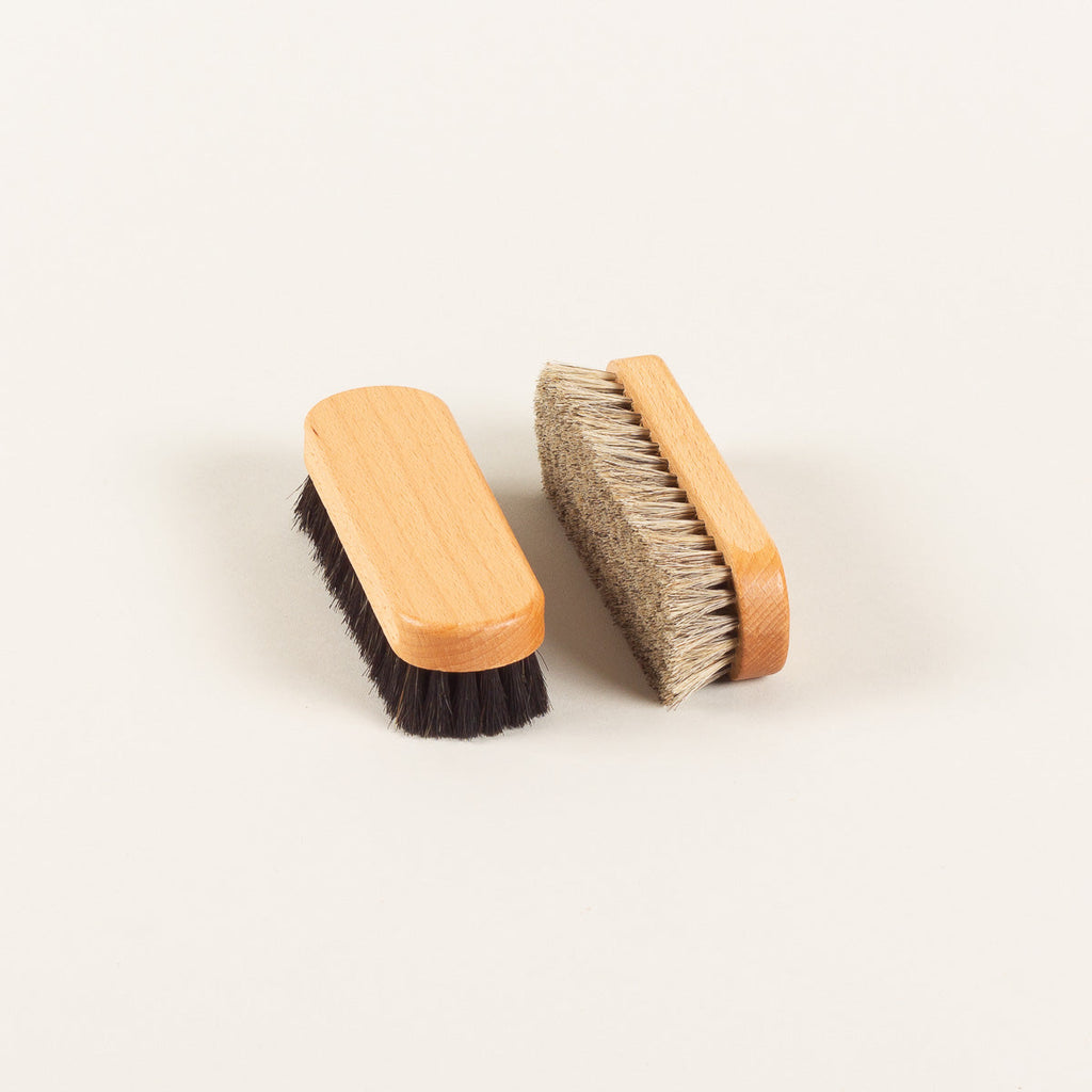 Travel Horsehair Polishing Brushes, Set of 2