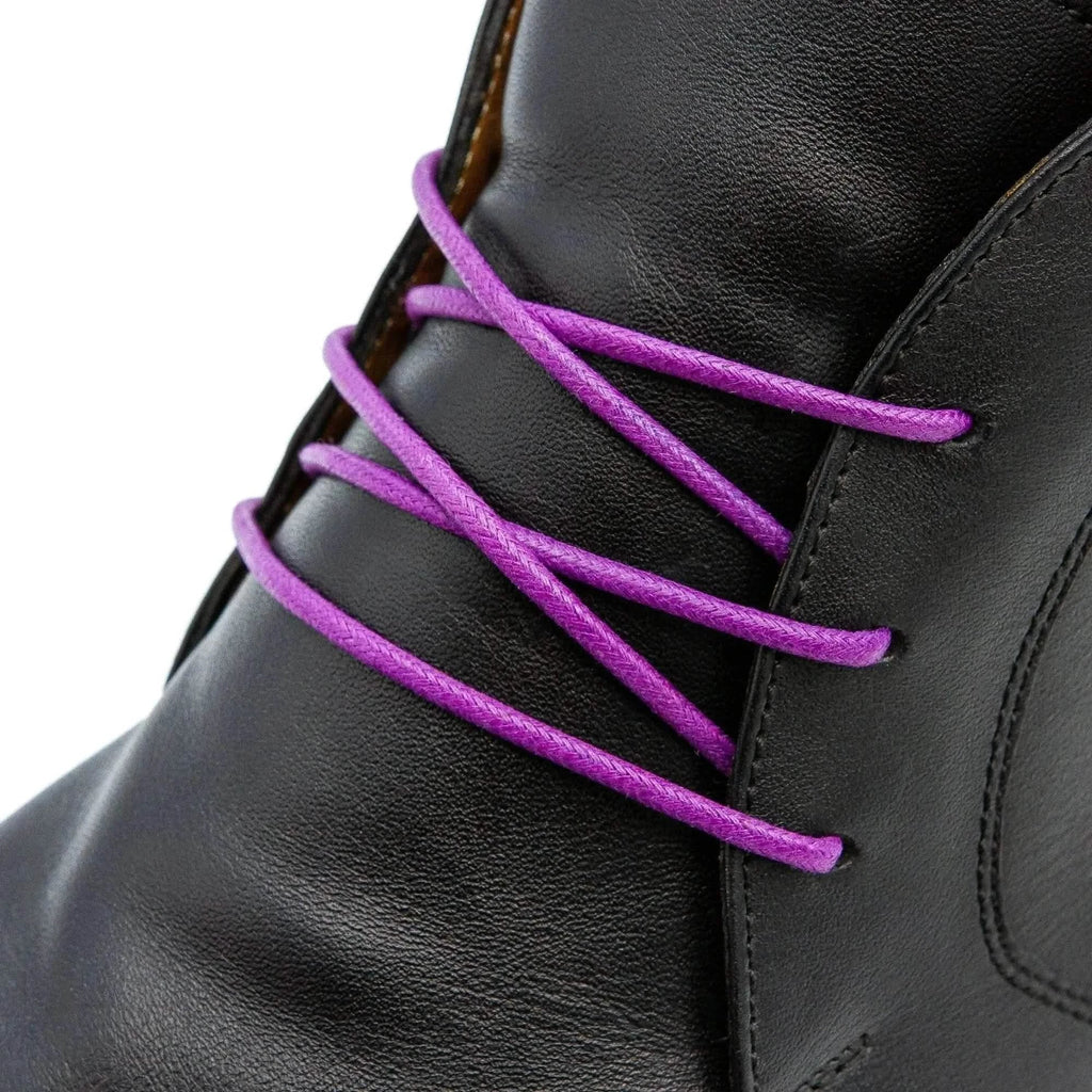 Violet Waxed Cotton Dress Shoe Laces, Round – view 2