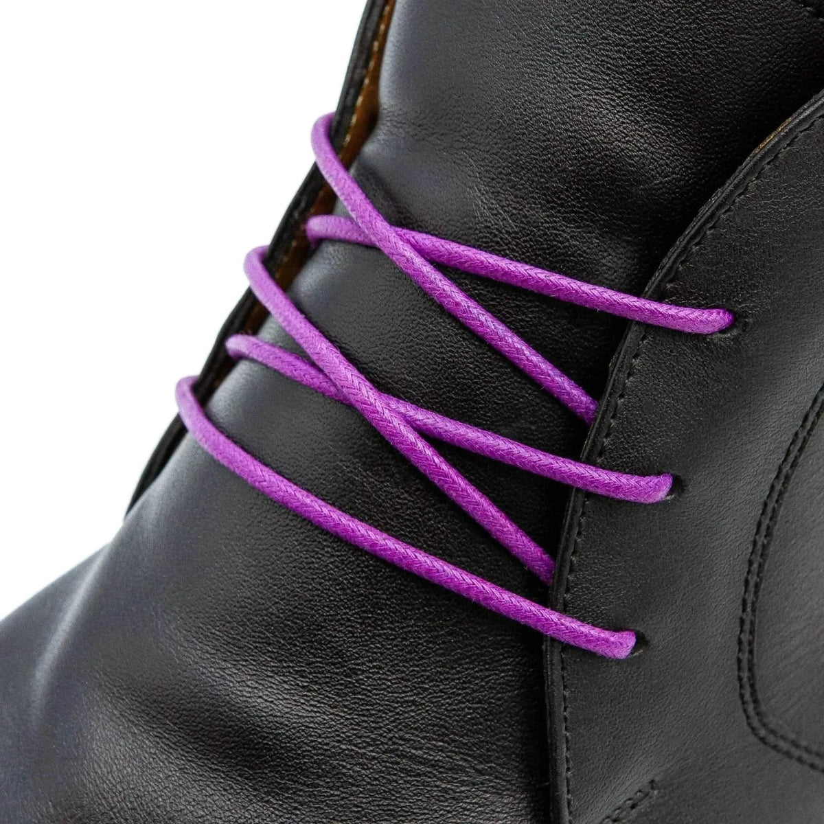 Violet Waxed Cotton Dress Shoe Laces, Round – view 2