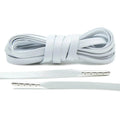White Leather Shoe Laces with Silver Metal Tips