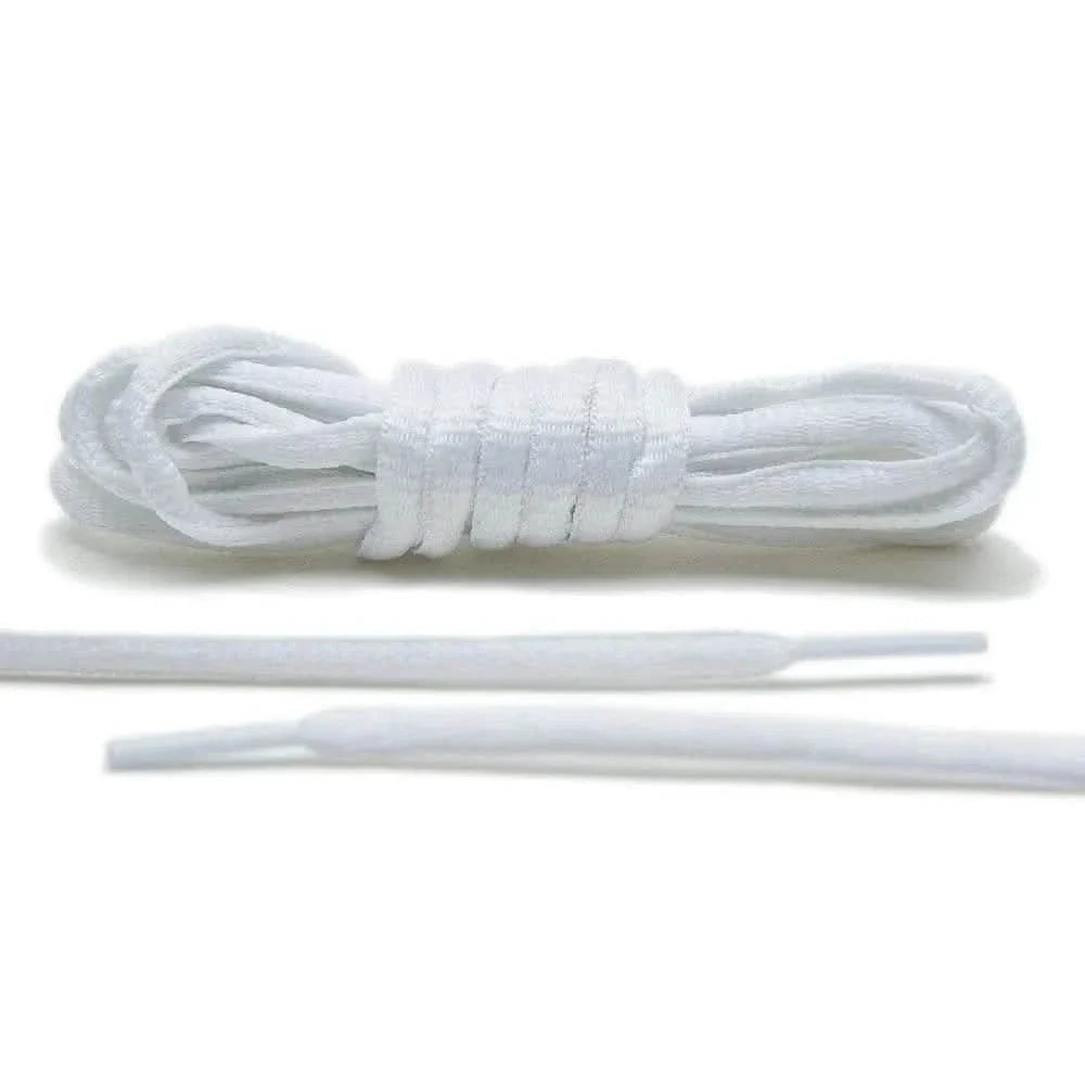 White Thin Oval Athletic Shoe Laces