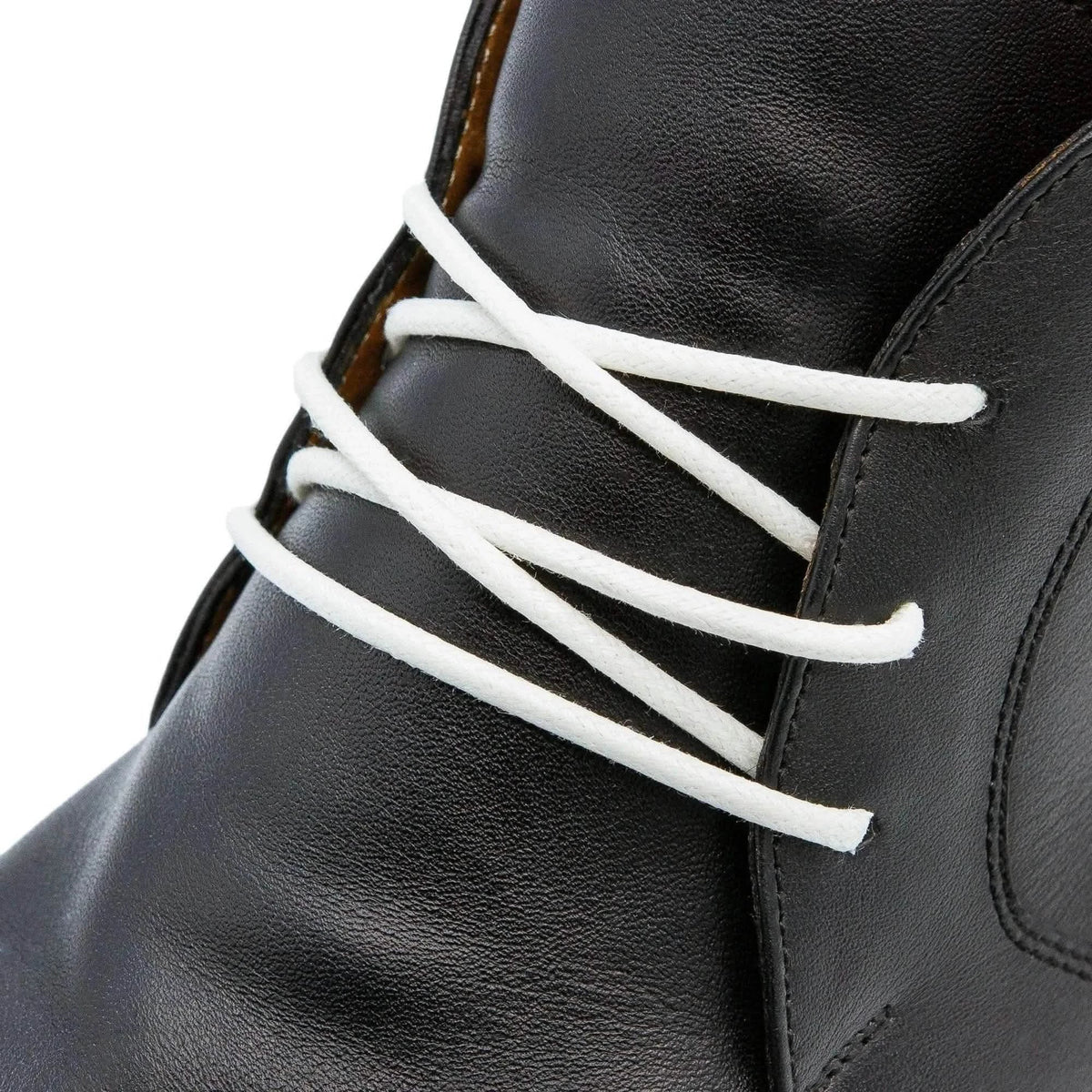 White Waxed Cotton Dress Shoe Laces, Round – view 2