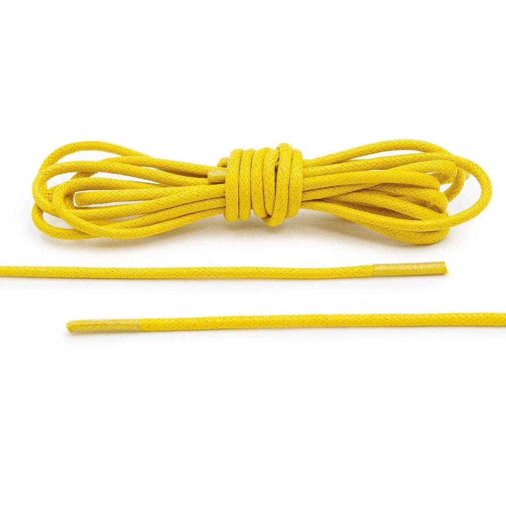 Yellow Waxed Cotton Dress Shoe Laces, Round