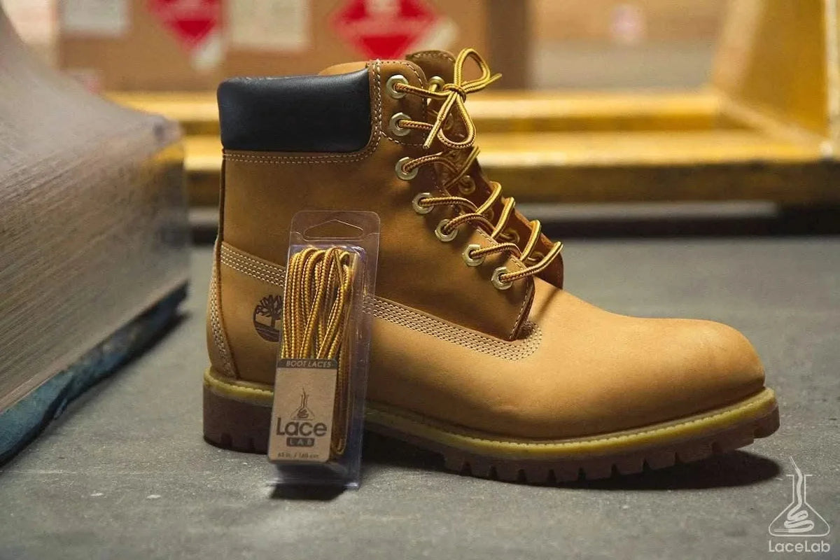 Yellow/Tan Heavy-Duty Round Boot Laces – view 2